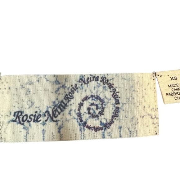 Rosie Neira Anthro Navy Blue & Cream Colorblock Boiled Wool Coat Women Sz XS - Picture 10 of 10